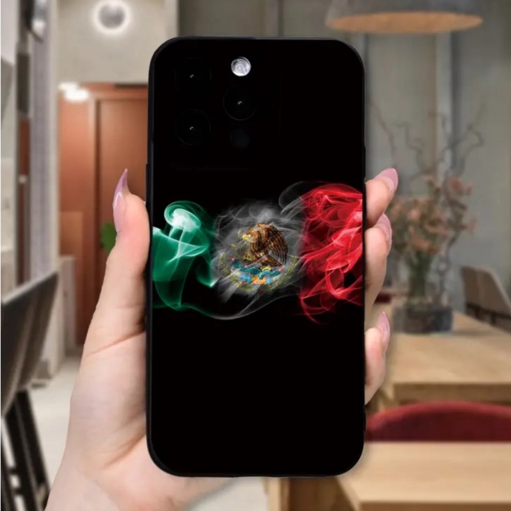 Smoke Print Mexican Flag IPhone 15 Pro Case